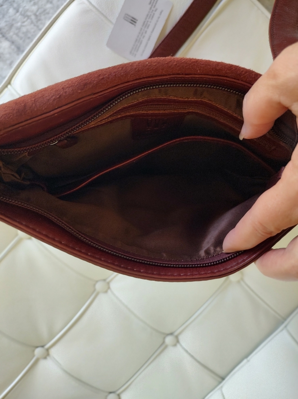 NEW ILI NEW YORK Calfskin Canada Crossbody Bag in Redwood NWT - Picture 13 of 16